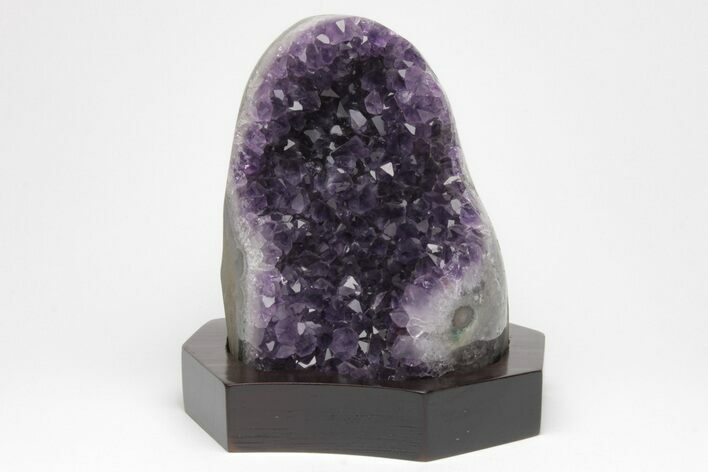 Amethyst Cluster With Wood Base - Uruguay #199991